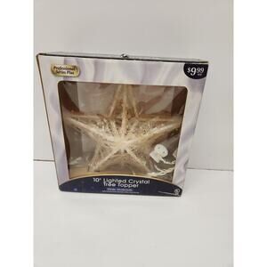 10" Lighted Crystal Tree Topper NIB Works